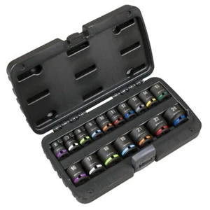 Sealey Impact Socket Set 3/8"Sq Drive 17pc 6 Point Metric Walldrive AK68218 - Picture 1 of 7