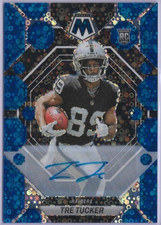 2023 Panini Mosaic Tre Tucker Rookie Auto #366 Blue Disco Prizm Raiders Nr Mint