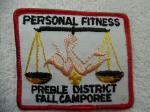 Boy Scout Patch Personal Fitness Preble District Fall Camporee 160-40A77 - Imagen 1 de 1