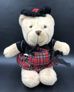 Scottish Teddy Bear Tartan Kilt & Bagpipes Plush Soft Cuddly Toy By Embrace - Picture 1 of 4
