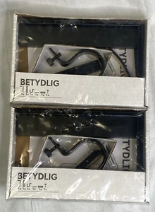 Ikea Curtain Rod Brackets (Set of 2) BETYDLIG Black BLACK Color NEW - Picture 1 of 5