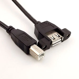 1pcs USB 2.0 A Female Panel Mount to USB B Male Socket Printer Cable Cord 1.5FT - Picture 1 of 5