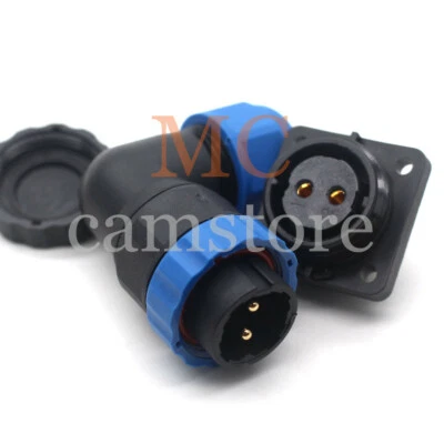 SD20 2pin Flange Elbow Circular Cable Connector Plug and Socket,IP67 Connector - Image 1 of 4