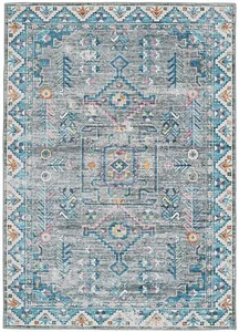 Linon Home Decor Products The Anywhere Washable Rug Shalonda Grey & Green 3' ... - Picture 1 of 12