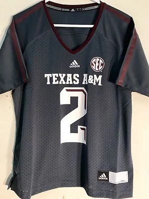 Camiseta Adidas para mujer NCAA TEXAS A&M Aggies #2 JOHNNY MANZIEL gris talla 2X Foto 1 de 2