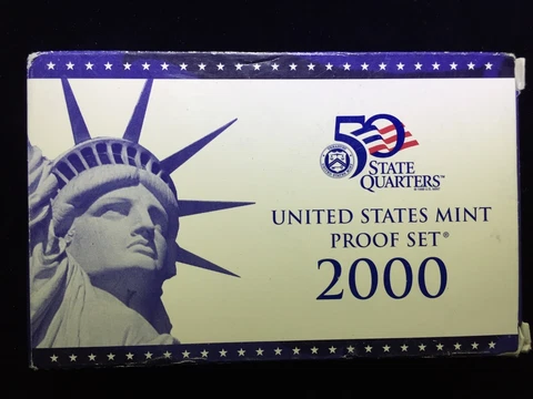 2000 US Mint Proof Set 10 Piece Clad Set COA OGP Cover