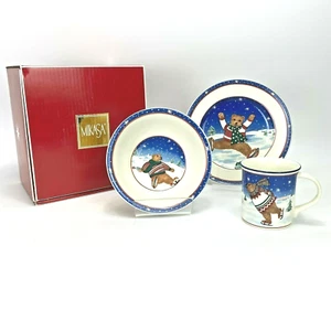Juego de 3 tazas y tazones de postre Mikasa Skating Bears CC118-703 vintage en caja - Imagen 1 de 8