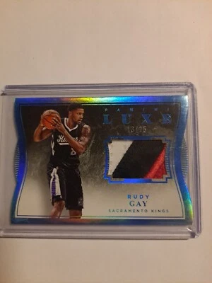 Parche de camiseta Rudy Gay 2015-16 Panini Luxe troquelada/25 3 colores  Foto 1 de 2