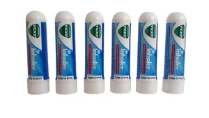6x 0,5 ml Vicks inhalador alergia frío nasal bloqueo nariz alivio congestión - Imagen 1 de 6