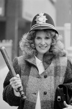 American actress Barbara Bosson mimicking her character 'Fay Furill - Old Photo