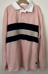 Art Class Boys Rugby Shirt 12 14 Youth L Large Pink Navy Blue Patchwork NWOT - Picture 1 of 8