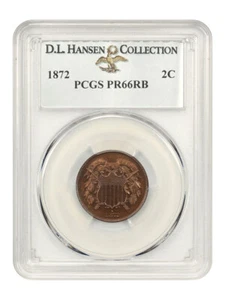 1872 2c PCGS Proof 66 RB ex: D.L. Hansen - Picture 1 of 4