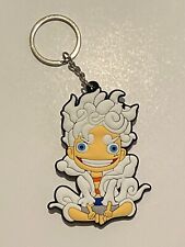 One Piece Luffy Gear 5 White PVC Double Sided 3D Keyring Keychain Anime Charm UK