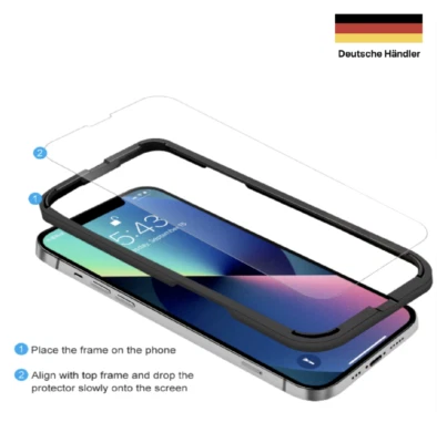 Tempered Glass + Installation Kit iPhone 15 14 13 12 11 Pro Mini Max Screen Protector! - Image 1 of 4
