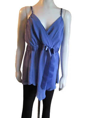 FREDERICK'S Голливуда женщин размер 1 X синий шифоновое скольжения шарф белье с бантом - Изображение 1 из 4