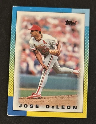 1990 Topps Major League Leaders Mini Jose DeLeon #74 Cardinals Pitcher очень хорошее состояние O/C - Изображение 1 из 2