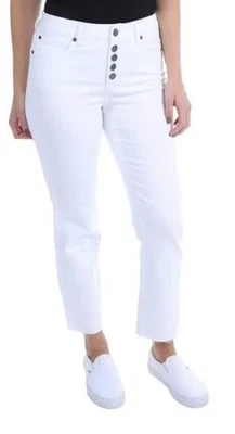 Jean Kenneth Cole para mujer con botones delanteros al tobillo blanco - ¡NUEVO! Foto 1 de 4