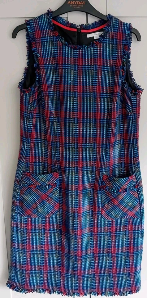 Vestido Boden Talla 12L Sin Mangas Cuadros Tweed Tartán Vestido Inteligente En muy buena condición  Foto 1 de 4