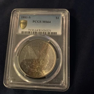 Dólar de plata Morgan 1881 S graduación profesional MS64 MS 64 colorido muy bien tonificado ¡¡Guau!!! - Imagen 1 de 13