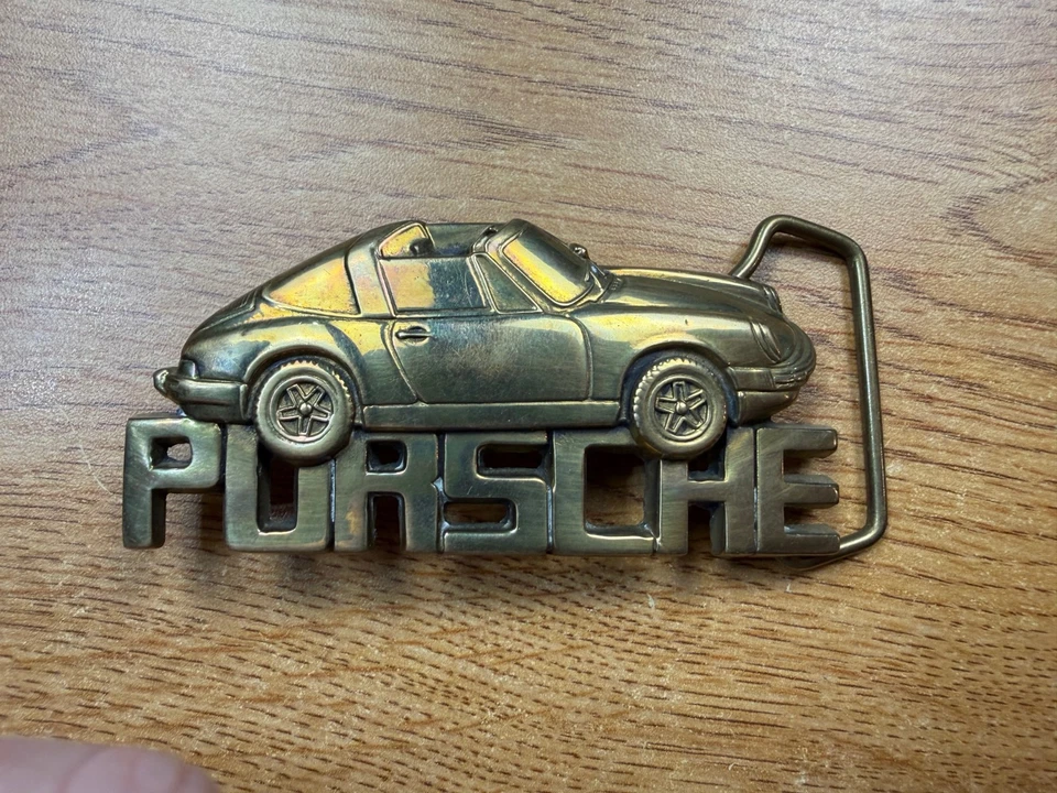 Hebilla de cinturón Porsche de latón macizo (1980) Foto 1 de 4