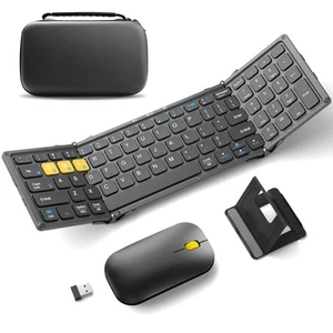 Foldable Bluetooth Keyboard and Mouse, Portable Folding Pocket Keyboard Mouse... - Picture 1 of 8