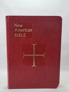 American Bible LARGE TYPE Illustrated Catholic St. Joseph Edition Red 1970 - Picture 1 of 13