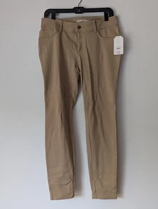 NWT Women’s Faded Glory Size 10 Tan Casual Stretch Pants Skinny Ankle - Picture 1 of 9