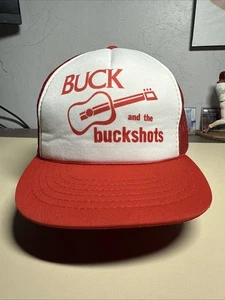 De colección Buck Stevens And The Buckshots Rojo SnapBack Malla Camionero Sombrero - Imagen 1 de 8
