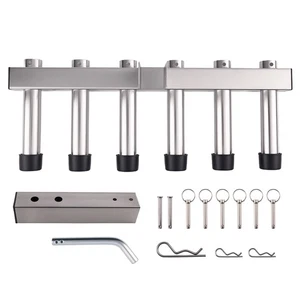 Fishing Pole Rack 6 Pole Fishing Rod Holder for 2" Hitch Receiver Hitch Mount - Picture 1 of 20