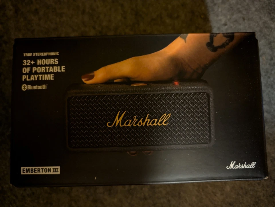 Altavoz estéreo verdadero inalámbrico Bluetooth Marshall Emberton III negro ¡¡NUEVO!!! Foto 1 de 2