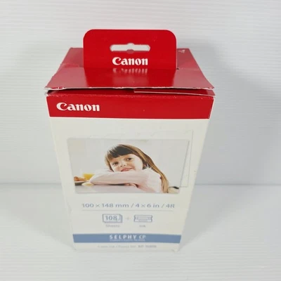 Juego de papel tinta color Canon Selphy CP 4x6 108 hojas KP-108 PULGADAS - NUEVO  Foto 1 de 4