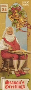 BOOKMARK - THE BOOK BIN - CHRISTMAS - SANTA CLAUS - SEASON'S GREETINGS - Picture 1 of 2