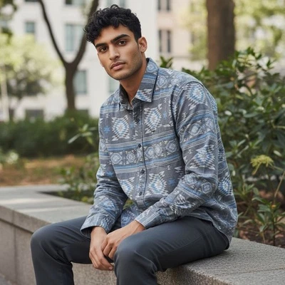 Zoo York Unbreakable Aztec Southwestern Button Up Shirt Men's Large  Retro - Image 1 of 4