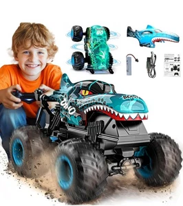 Monster Truck Toys Remote Control Monster Truck w Light & Music, Dinosau...Blue - Picture 1 of 6