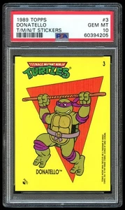 1989 Topps Teenage Mutant Ninja Turtles Stickers #3 Donatello PSA 10 GEM MINT - Picture 1 of 2