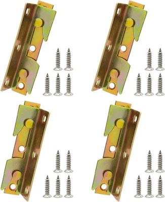 4 Set Bed Frame Rail Fitting Brackets Woodworking Connector Accessories Hardware - Image 1 of 4