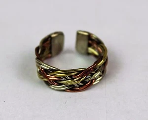 Multi Metall Stamm verstellbarer Ring Kupfer Messing Manschette Handarbeit Retro FairTrade - Bild 1 von 2