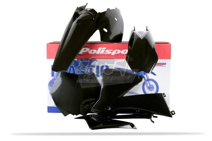Polisport Set Plastique Complet MX Cross Enduro Noir KTM 250 EXC 2004-2004 - Photo 1/1
