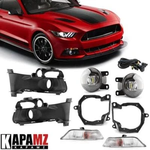 Conjunto de luz antiniebla de lámpara de señal de giro con kit de cable de cubierta para Ford Mustang 2015-2017 - Imagen 1 de 20