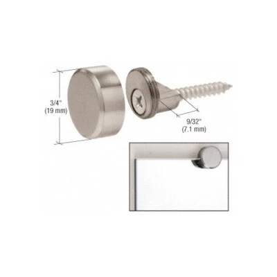 CRL Brushed Nickel Round Mirror Clip Set MC02BN