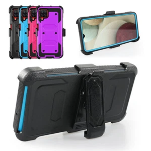 For Samsung Galaxy A12 A32 A52 Phone Case Shockproof Hybrid With Stand Belt Clip - Picture 1 of 36