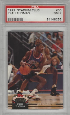 Stadium Club Isiah Thomas 1992 #50 casi nuevo PSA 7 Foto 1 de 2