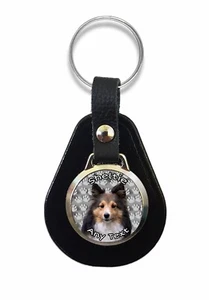 Llavero Sheltie Personalizado Perro Cuero Llavero Personalizado Regalo Cumpleaños R200 - Imagen 1 de 1