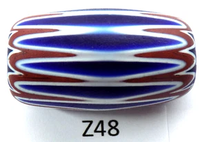 LONG Antique Venetian Chevron Trade Bead African Z48 Bg 75 - Picture 1 of 2