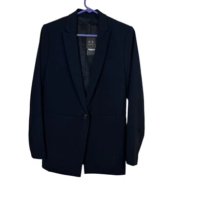Chaqueta de traje para mujer Armani azul marino talla 4 Longline Blaze nueva precio de venta sugerido por el fabricante # 190 USD Foto 1 de 4