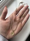 Gold Floral Double Chain Necklace