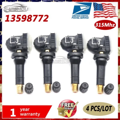 Sensor de monitoreo de presión de neumáticos 4 piezas 13598772 TPMS NUEVO para GM GM Chevy GMC Buick Foto 1 de 4