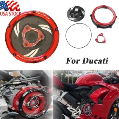 Cubierta de embrague transparente Racing y retenedor de resorte para Ducati 1199 959 Panigale V2 EE. UU. Foto 1 de 4