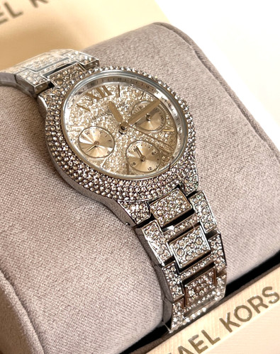 Orologio da donna MICHAEL KORS MK6996 Mini Camille Pavé tono argento nuovo con etichette confezione regalo