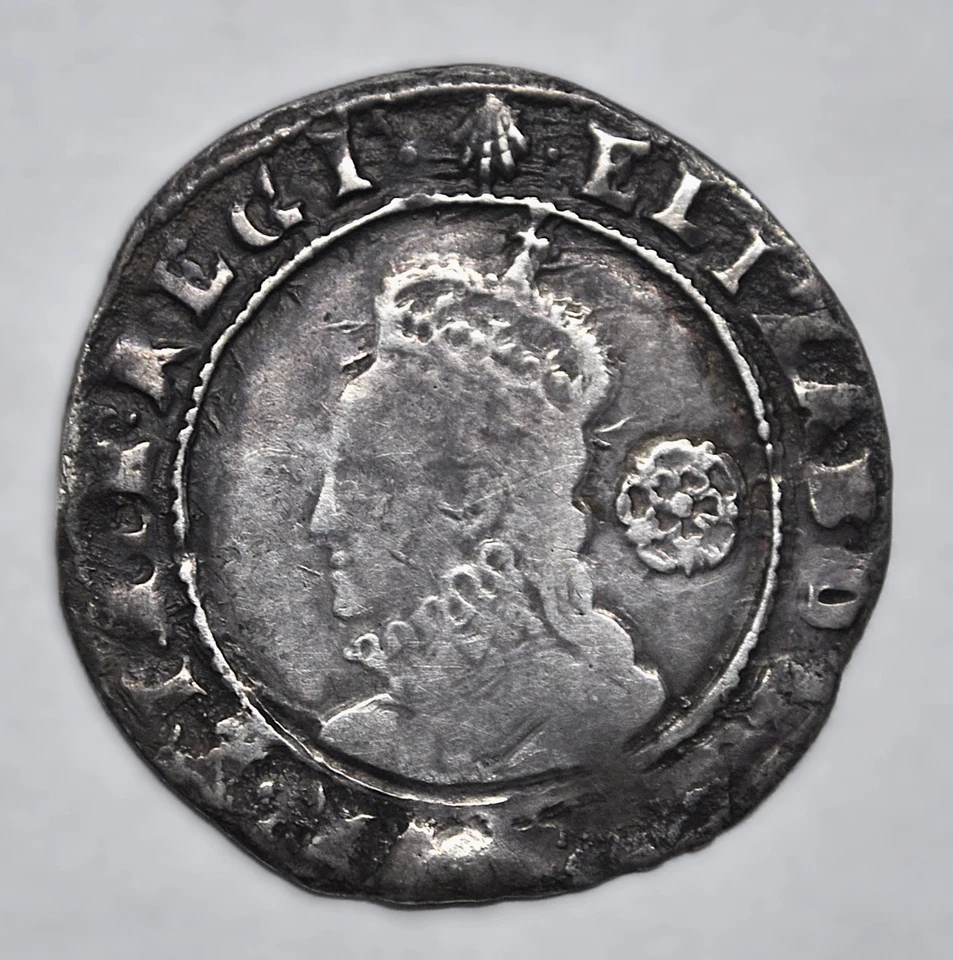 1585 England - Elizabeth I, Sixpence - 6th issue, Escallop mm; S.2578A - Изображение 1 из 2